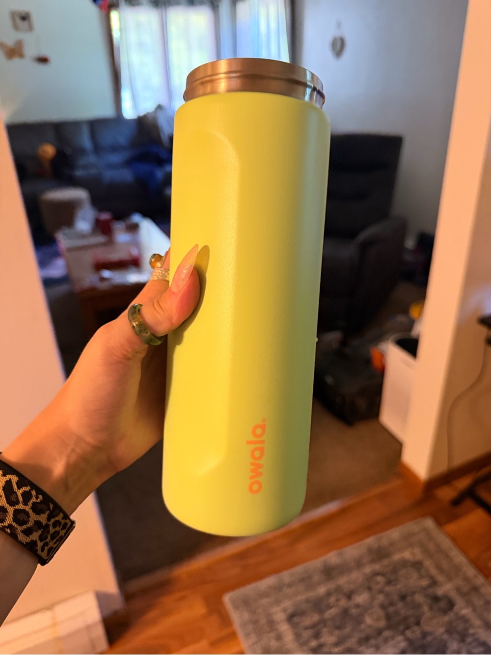 Owala Lime Green Insulated Travel Bottle - Sleek Double-Wall Design